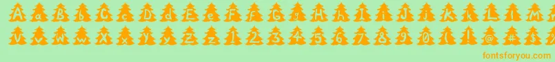 Xtree Font – Orange Fonts on Green Background