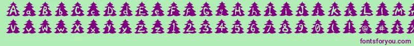 フォントXtree – 緑の背景に紫のフォント