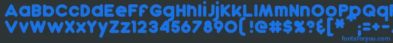 フォントDunkin – 黒い背景に青い文字