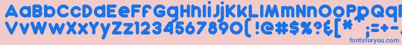 フォントDunkin – ピンクの背景に青い文字