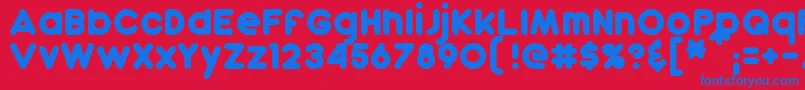 Dunkin-Schriftart – Blaue Schriften auf rotem Hintergrund