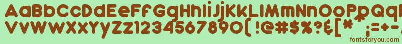 Dunkin Font – Brown Fonts on Green Background