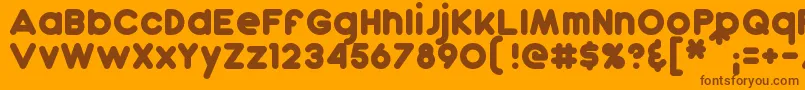 Dunkin-fontti – ruskeat fontit oranssilla taustalla