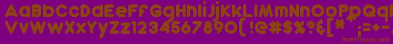 Dunkin-fontti – ruskeat fontit violetilla taustalla