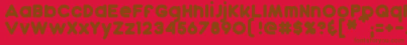 Czcionka Dunkin – brązowe czcionki na czerwonym tle
