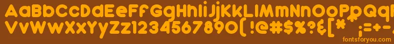Dunkin-fontti – oranssit fontit ruskealla taustalla