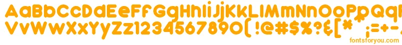 Dunkin-Schriftart – Orangefarbene Schriften auf weißem Hintergrund