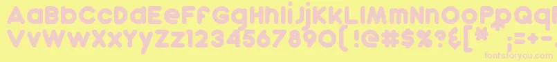 Dunkin-fontti – vaaleanpunaiset fontit keltaisella taustalla