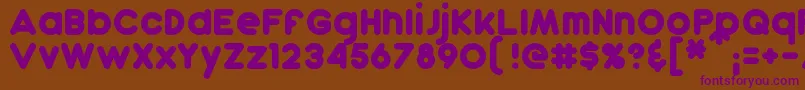 Dunkin-fontti – violetit fontit ruskealla taustalla