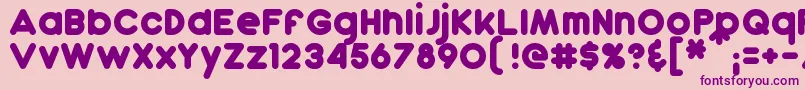 Dunkin-Schriftart – Violette Schriften auf rosa Hintergrund