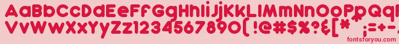 Dunkin-fontti – punaiset fontit vaaleanpunaisella taustalla