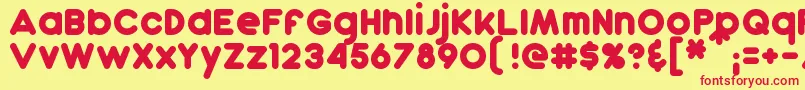 Dunkin Font – Red Fonts on Yellow Background