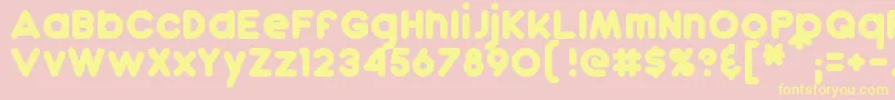 Dunkin-fontti – keltaiset fontit vaaleanpunaisella taustalla
