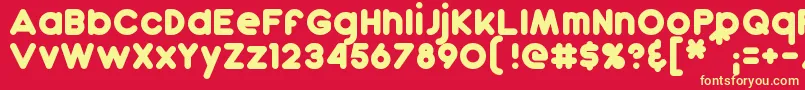 Dunkin-fontti – keltaiset fontit punaisella taustalla