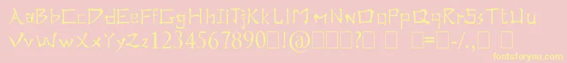 RealChinese Font – Yellow Fonts on Pink Background