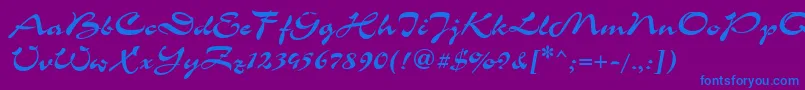 CorridaCyrillic Font – Blue Fonts on Purple Background