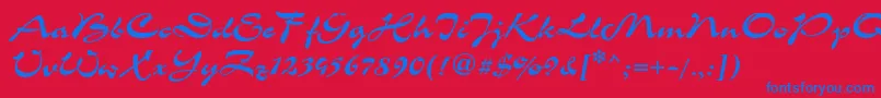 CorridaCyrillic Font – Blue Fonts on Red Background