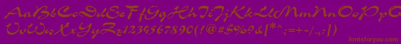 CorridaCyrillic Font – Brown Fonts on Purple Background