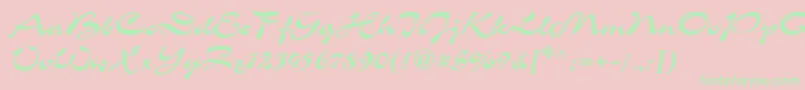 CorridaCyrillic-Schriftart – Grüne Schriften auf rosa Hintergrund