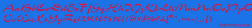 CorridaCyrillic Font – Red Fonts on Blue Background