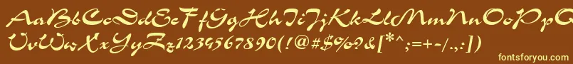 Шрифт CorridaCyrillic – жёлтые шрифты на коричневом фоне