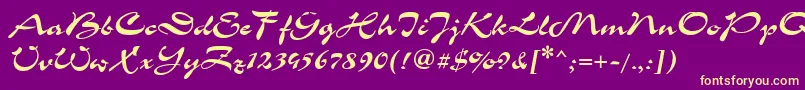 CorridaCyrillic Font – Yellow Fonts on Purple Background