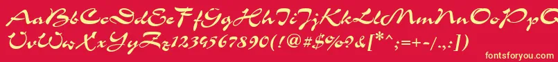 CorridaCyrillic Font – Yellow Fonts on Red Background