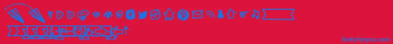 NotepaperAirplanesExtras Font – Blue Fonts on Red Background