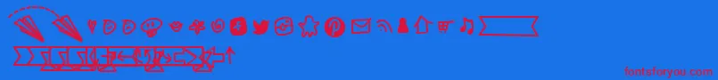 NotepaperAirplanesExtras Font – Red Fonts on Blue Background