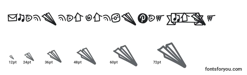 NotepaperAirplanesExtras Font Sizes
