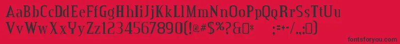 CreditvalleyRegular-Schriftart – Schwarze Schriften auf rotem Hintergrund