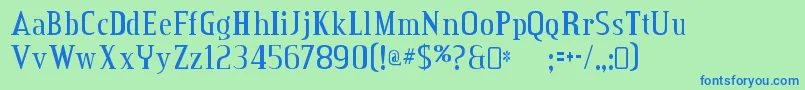 CreditvalleyRegular Font – Blue Fonts on Green Background