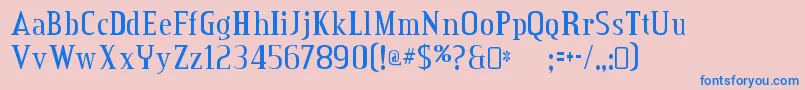 CreditvalleyRegular-Schriftart – Blaue Schriften auf rosa Hintergrund