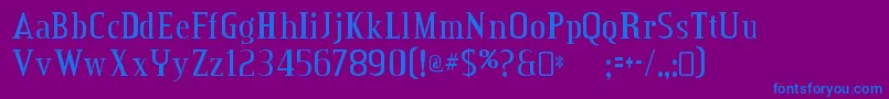 Шрифт CreditvalleyRegular – синие шрифты на фиолетовом фоне