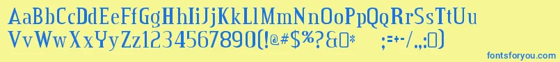 CreditvalleyRegular Font – Blue Fonts on Yellow Background