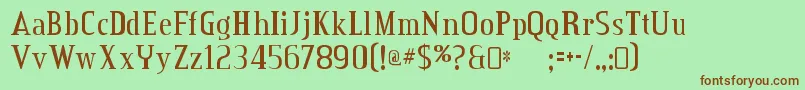 Шрифт CreditvalleyRegular – коричневые шрифты на зелёном фоне
