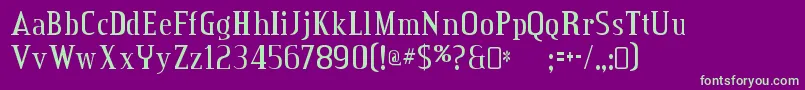 CreditvalleyRegular Font – Green Fonts on Purple Background