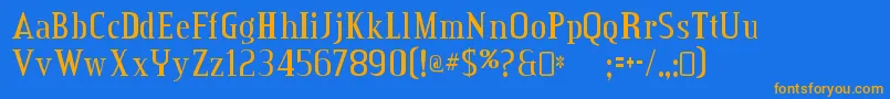 CreditvalleyRegular Font – Orange Fonts on Blue Background