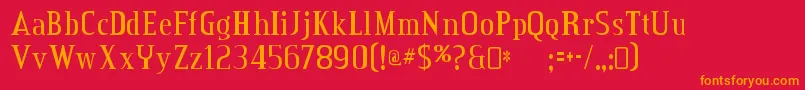 CreditvalleyRegular Font – Orange Fonts on Red Background