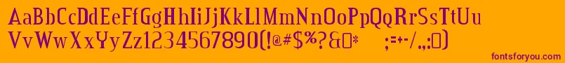 Шрифт CreditvalleyRegular – фиолетовые шрифты на оранжевом фоне
