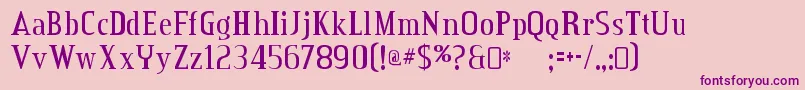 CreditvalleyRegular-fontti – violetit fontit vaaleanpunaisella taustalla