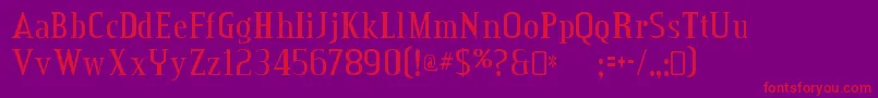 フォントCreditvalleyRegular – 紫の背景に赤い文字
