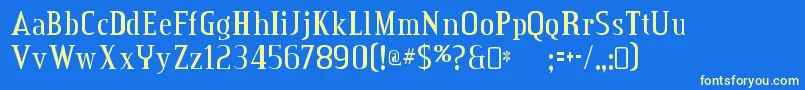 CreditvalleyRegular Font – Yellow Fonts on Blue Background