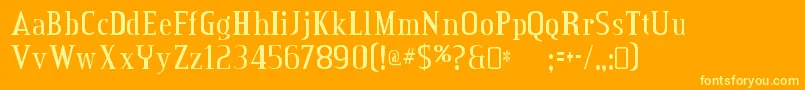 CreditvalleyRegular Font – Yellow Fonts on Orange Background
