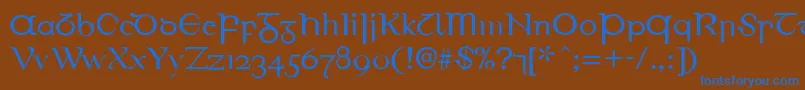 EirinnAsciiLl Font – Blue Fonts on Brown Background