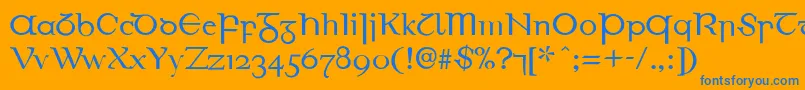 EirinnAsciiLl Font – Blue Fonts on Orange Background