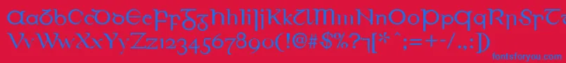 EirinnAsciiLl Font – Blue Fonts on Red Background