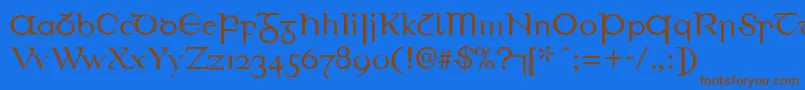 EirinnAsciiLl Font – Brown Fonts on Blue Background