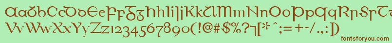 EirinnAsciiLl Font – Brown Fonts on Green Background