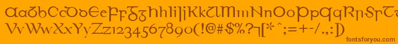 EirinnAsciiLl Font – Brown Fonts on Orange Background
